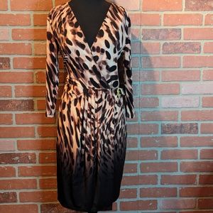Jennifer Lopez | Faux Wrap Dress with Snake Clasp | Size Large